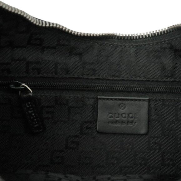vtg GUCCI Jackie shoulder bag Black leather & suede 001-4128 - Picture 7 of 11